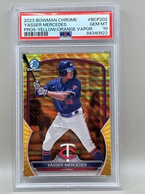 Yasser Mercedes Yellow/Orange Vapor /75 - 2023 Bowman Chrome PSA 10 Pop 1 - Image 1 of 2