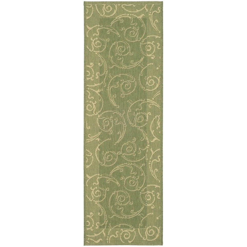 Indoor/Outdoor Oasis Olive/Natural Runner Rug 2' 3 x 10' - Image 1 of 1