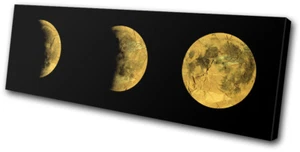 Impresión de imágenes de arte de pared de lienzo único espacio de oficina moderno Moon Stages Crescent - Imagen 1 de 1