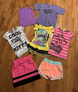 * Girls Lot of 7 Shirt Shorts Myrtle Beach Beautees Adidas Size M Medium Skirt - Picture 1 of 8