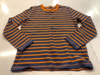 Mini Boden Boys 11-12Y Blue & Orange Striped Long Sleeve T-Shirt - Image 1 of 4