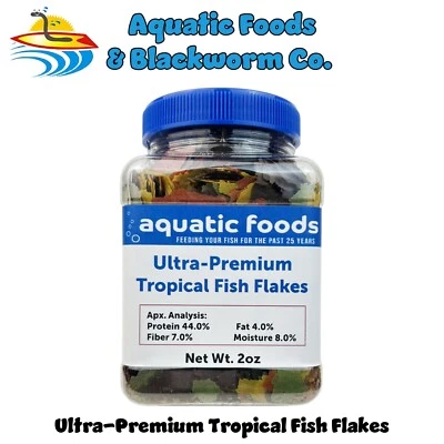 AQUATIC FOODS Ultra-Premium Tropical Fish Flakes for ALL Tropicals. AF Ultra-Premium Trop JAR