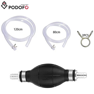 PODOFO Handpumpe Notpumpe Absaugpumpe Umfüllpumpe für Wasser Benzin Diesel Öl 2 meter