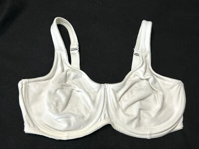 JUST MY SIZE 1991 Algodon Cotton Full Coverage Underwire 40D White Bra - Image 1 of 4
