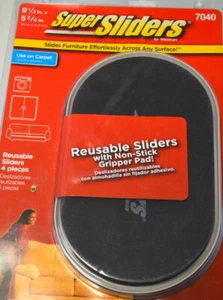 Paquete de 4 súper deslizadores para superficie de alfombra, 5 3/4"" x 9 1/2"" ovalados - reutilizables. #70 - Imagen 1 de 4