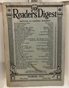 Readers Digest March 1932 - Picture 1 of 2