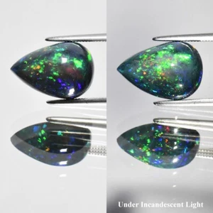 ๐ 3.36ct Pear Cabochon Natural Black Opal - Lustrous Color Play, Ethiopia Gem - Picture 1 of 6