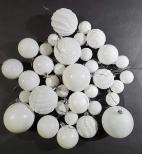 35 pcs of White Plastic Balls Christmas Ornament Set - Picture 1 of 2