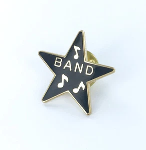 School Band Award Pin - Band Star with Music Notes Uniform Lapel Pin - Picture 1 of 4