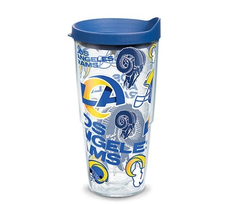 LOS ANGELES RAMS, 24oz DOUBLE WALL,  TUMBLER FROM TERVIS  WITH LID INCLUDED Cover