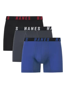 Hanes Moves Men'S Anti-Chafe Trunk Underwear, X-Temp, 3-Pack, 4" Inseam - Picture 1 of 13