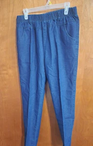 Elastic Waist Denim Jeans Size L w/ Front & Back Pockets _ Yohan 100% cotton - Picture 1 of 4