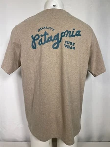 Patagonia Quality Surf Wear Pocket Responsibili-Tee Beige T-Shirt Men's LARGE - Picture 1 of 10
