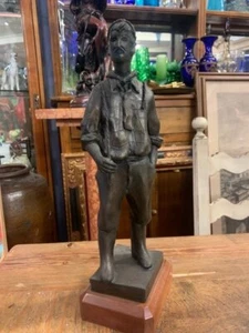 Popolano, scultura in bronzo brunito firmato Cravedi - 1988 - Picture 1 of 10