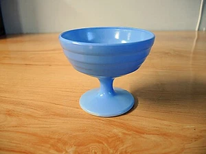 VINTAGE MODERNTONE BLUE HAZEL ATLAS 3" FOOTED SHERBET- 1 ONLY - Picture 1 of 3
