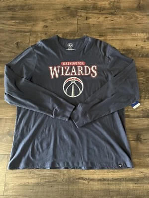Washington Wizards Mens Navy 47 Brand Logo 2 Long SleeveT Shirt XXL NWT - Image 1 of 4