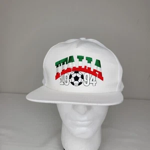 VTG 1994 FIFA World Cup USA- TEAM ITALY Snap Back  White Red And Green NEW - Picture 1 of 8