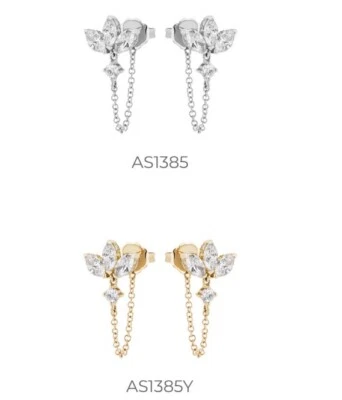 Orecchini con catenella argento con zirconi silver e dorati BLU JEWELS - Immagine 1 di 3