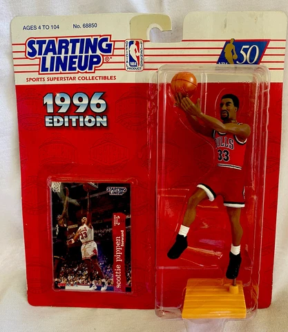 SCOTTIE PIPPEN Chicago Bulls HOF 1995 Kenner Starting Lineup Celebrating 50 yrs Cover