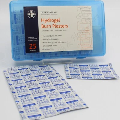 RELIANCE MEDICAL - DEPENDAPLAST Hydrogel Burn Plasters. Advanced & Sterile by Dependaplast. Box of 25 in 2 Sizes