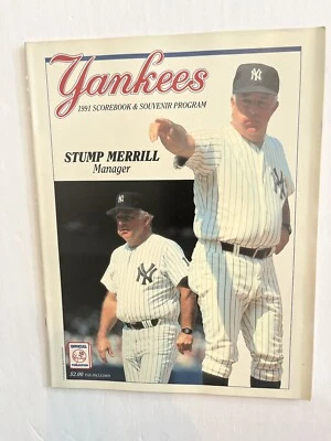 New York Yankees 1991 Scorebook Stump Merrill Unscored v. White Sox Program - Image 1 of 4