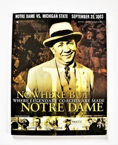 Notre Dame ( ND) vs. Michigan State (MSU) Football Program  September 20, 2003 - Picture 1 of 6