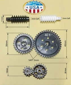 Satz Kunststoffgetriebe - 2x Schneckengetriebe und 4x Rundgetriebe Modul 1 - Neu - Bild 1 von 4
