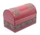 Vintage Leather Cardboard Flower Ballet Red Decor Jewelry Storage Box 15X22X13