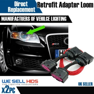 Audi A4 B7 Halogen to Bi Xenon HID Headlight Adapter DRL Wiring Loom Harness - Picture 1 of 1