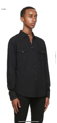Saint Laurent Mens Western Washed Denim Shirt XXL - Image 1 of 4