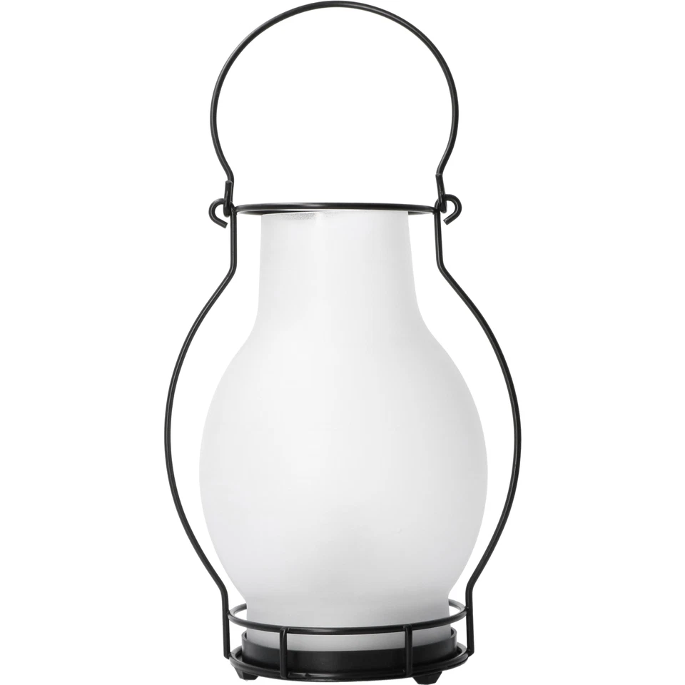 Solar LED-Laterne Außenleuchte Gartenleuchte 28cm Glas Metall Flammeneffekt IP44 - Bild 1 von 1