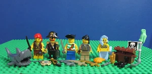genuine LEGO PIRATES CAPTAIN CREW minifigure MERMAID SHARK lot set chest gold - Picture 1 of 8