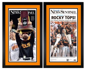 2024 College World Series Champs Tennessee Vols Framed Newspaper Art Print Set - Picture 1 of 3