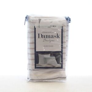 Charter Club Damask Designs Woven Stripe Cotton Euro Pillow Sham Taupe $70 i3581
