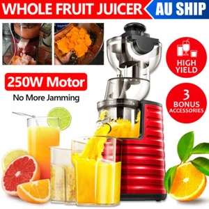 Slow Juicer Cold Press Whole Fruit Juice Chute Extractor Vegetable Processor Set - Picture 1 of 12