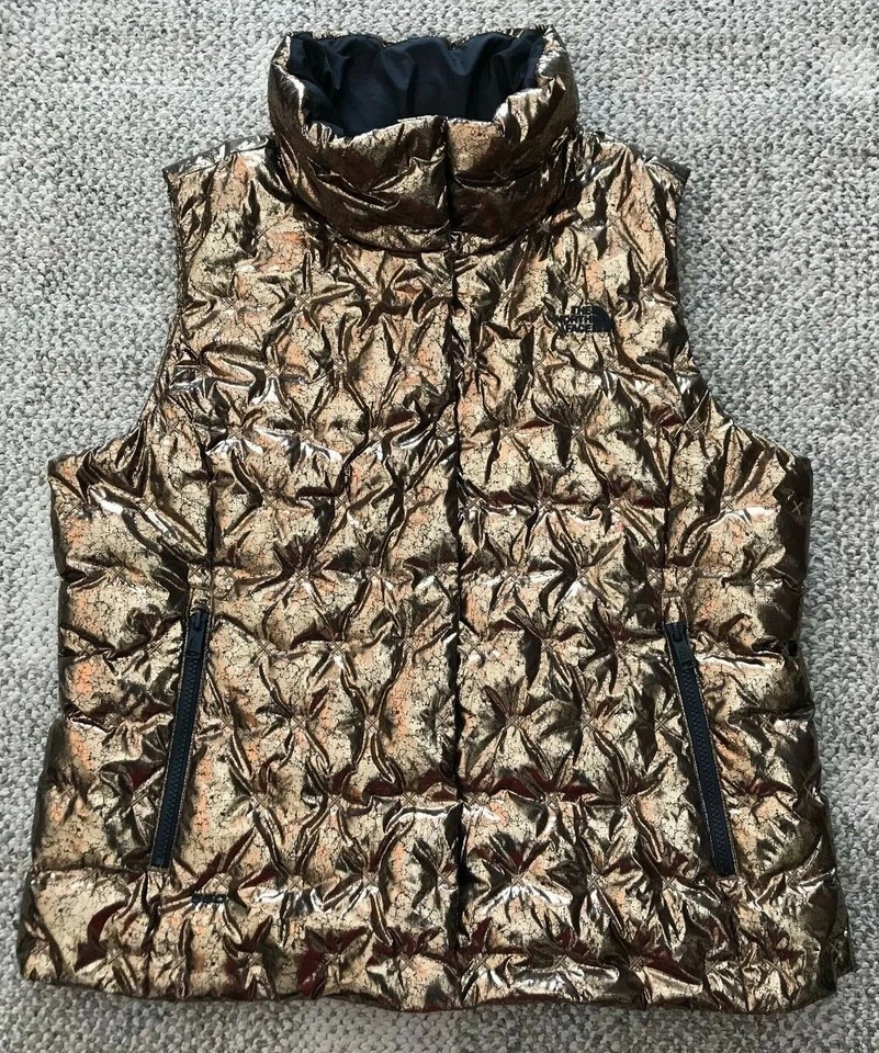 Women’s The North Face Metallic Copper Holladown 550 Down Crop Vest Medium