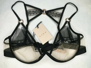 LIVY MONOWIRE BRA 32C EUROPEAN 70C RED POINT VICTORIAS SECRET BLACK NUDE - Picture 1 of 7