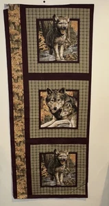 Molle Creative CANZONE DEI LUPI Tessuto 6 Pannelli Cuscino Lupo Selvaggio 53" x 22" - Foto 1 di 9