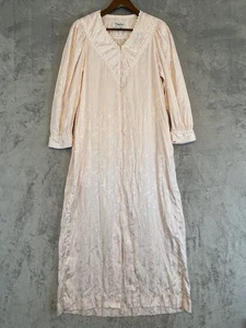 Vintage Christian Dior Nightgown Womens Small Lace Floral Embroidery Maxi Robe - Picture 1 of 21
