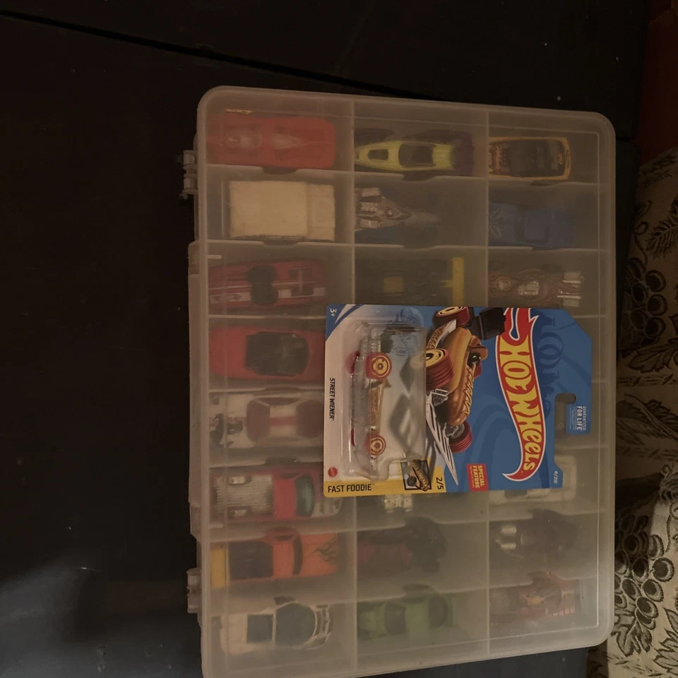 Hot Wheels/Matchbox Cars,  mystery boxIn Container - over 50 pieces 50 with case - Image 1 of 4