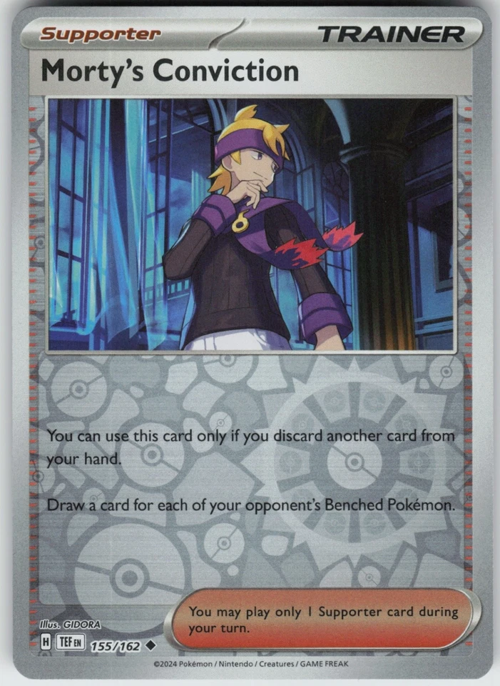 Reverse Holo Morty's Conviction 155/162 Uncommon SV05: Temporal Forces NM - Image 1 of 1