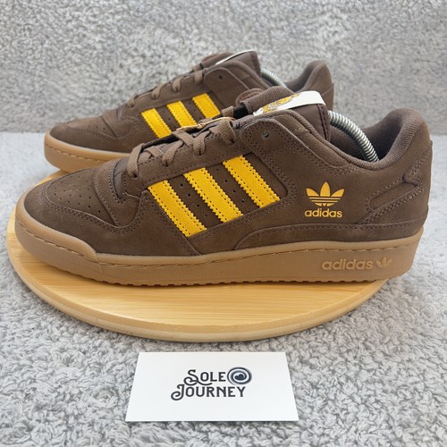 Sneakers Adidas Forum Low CL marrone giallo uomo taglia 9 5 scamosciate suola gomma JI3274