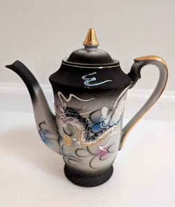 Vintage Japan Betson Black Dragonware Moriage Tee Kaffeekanne handbemalt 7,25" - Bild 1 von 9