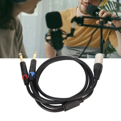 Dual 1/4 Inch To XLR Male Y Splitter Cable XLR Male To Dual 6.35mm TS Mono Plug - Image 1 of 4