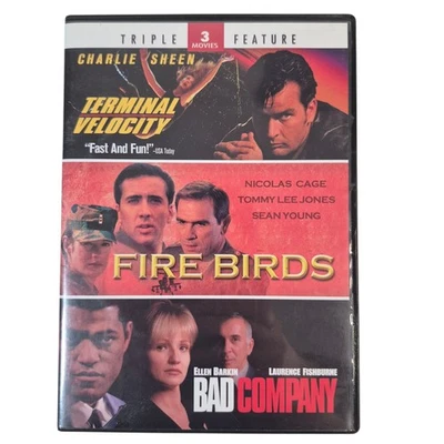 Terminal Velocity Fire Birds Bad Company Triple Feature DVD 2 Disc Set Action - Image 1 of 4