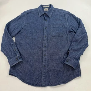 Mens LL Bean Slightly Fitted Button Shirt Blue Heather Long Sleeve Size Medium - Picture 1 of 6