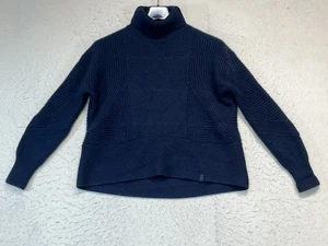 Kit And Ace 100% Kaschmir dunkelblau Rollkragen Pullover Gr. XS-S kleine Lochbilder - Bild 1 von 13