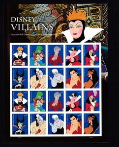 USPS Disney Villains Sheet of 20 MNH 2017 Scott #5213-5222 - Picture 1 of 2