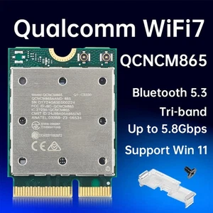 QCNCM865 M.2 Key E WiFi 7 Card, 5800Mbps Tri - Band, BT5.3, Superior to BE200 - Picture 1 of 8