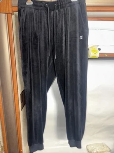 Große schwarze Fila Velours elastische Taille Kordelzug Sweathose Jogginghose - Bild 1 von 9
